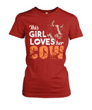 This girl who loves cows - Men's and Women's t-shirt , Vneck, Hoodies - myfunfarm - clothing acceessories shoes for cow lovers, pig, horse, cat, sheep, dog, chicken, goat farmer