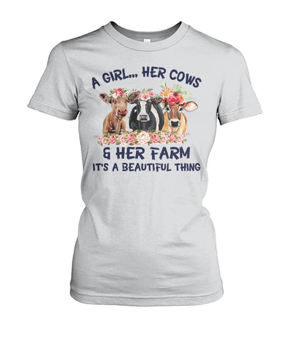 A girl ... Her cows and Her Farm - Unisex t-shirt , Hoodies