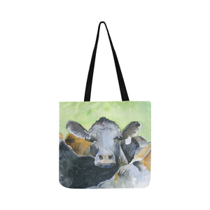 Angus cute painting print tote bag sk00019 Reusable Shopping Bag Model 1660 (Two sides) - myfunfarm - clothing acceessories shoes for cow lovers, pig, horse, cat, sheep, dog, chicken, goat farmer