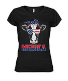 Cow america 4th of July  - Men's and Women's t-shirt , Vneck, Hoodies - myfunfarm - clothing acceessories shoes for cow lovers, pig, horse, cat, sheep, dog, chicken, goat farmer