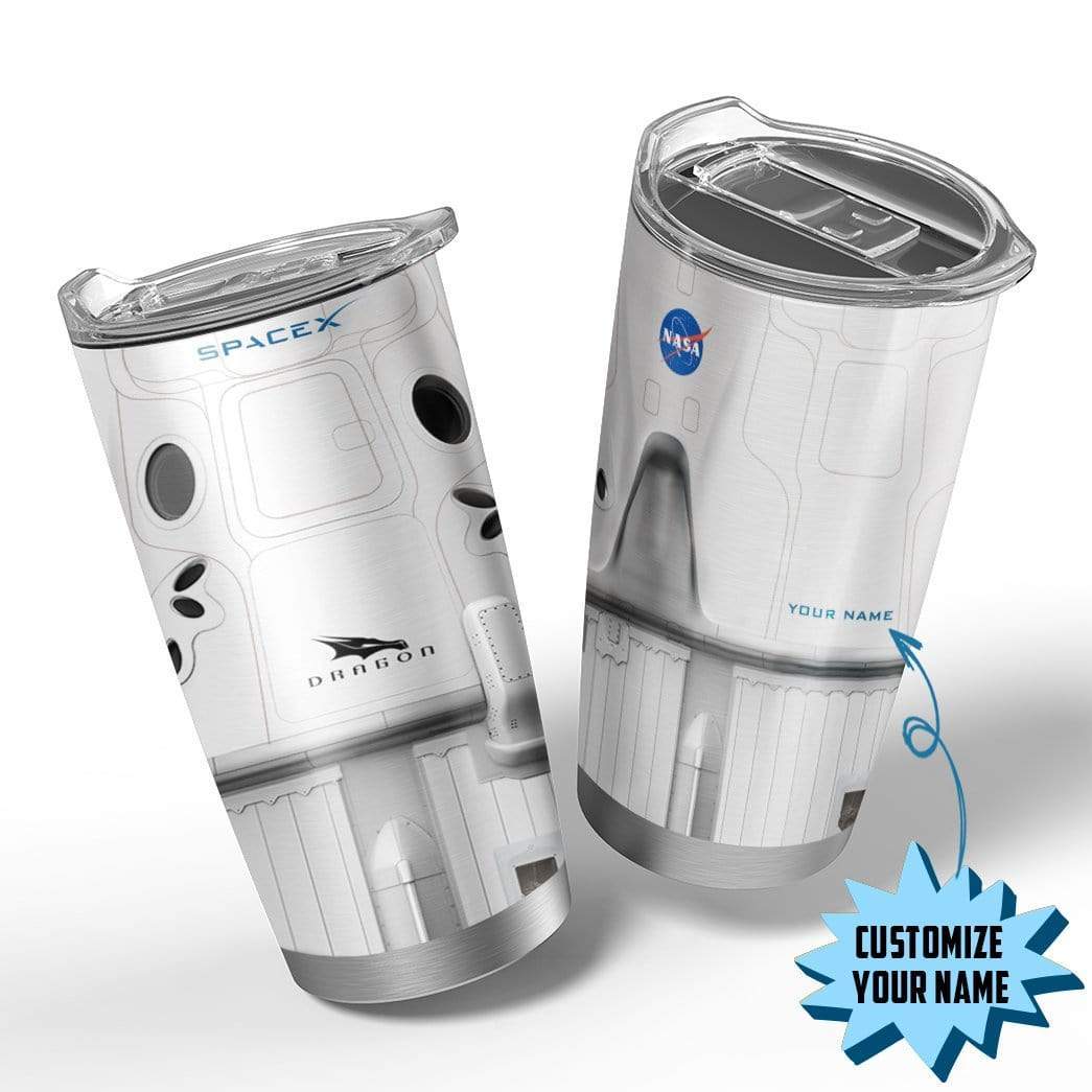 Space x custom name design vacuum insulated tumbler