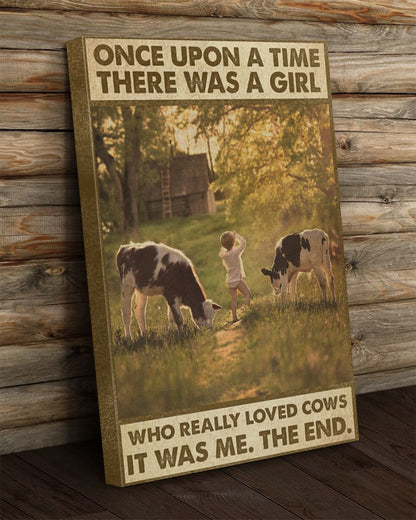 A girl who really loved cows Wrapped Canvas Prints - No Frame - Cow lovers - myfunfarm