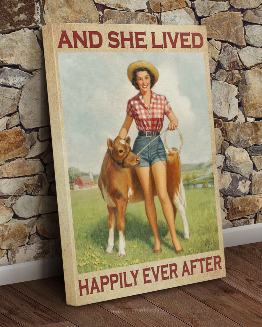 And she lived happily ever after Wrapped Canvas Prints - No Frame - Cow lovers