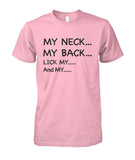 My Neck My back....Funny Mom Shirt - Gift for Wife - Mama Shirt - myfunfarm - clothing acceessories shoes for cow lovers, pig, horse, cat, sheep, dog, chicken, goat farmer