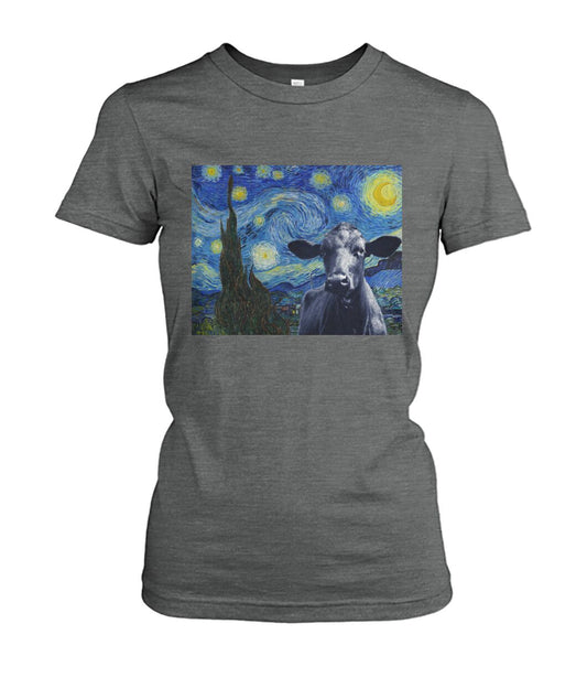 Van-gogh-painting Angus black - Men's and Women's t-shirt , Vneck, Hoodies - myfunfarm - clothing acceessories shoes for cow lovers, pig, horse, cat, sheep, dog, chicken, goat farmer