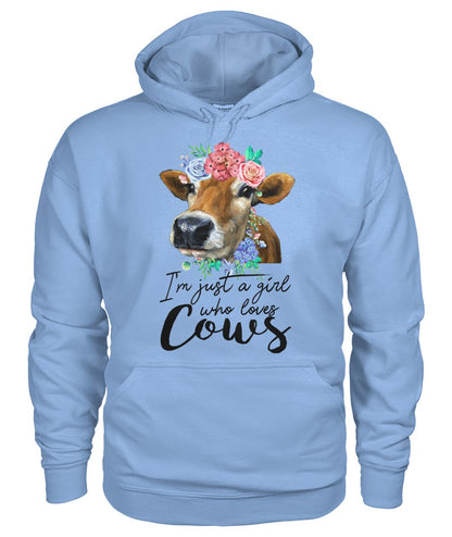 I'm just a girl who loves cows - Men's and Women's t-shirt , Vneck, Hoodies - myfunfarm - clothing acceessories shoes for cow lovers, pig, horse, cat, sheep, dog, chicken, goat farmer