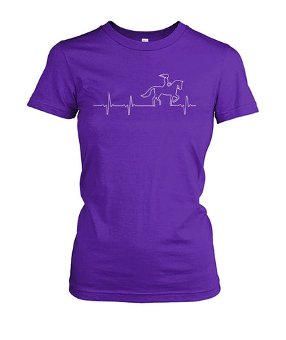 Heart beat of girl loves horse - Men's and Women's t-shirt , Vneck, Hoodies - myfunfarm - clothing acceessories shoes for cow lovers, pig, horse, cat, sheep, dog, chicken, goat farmer