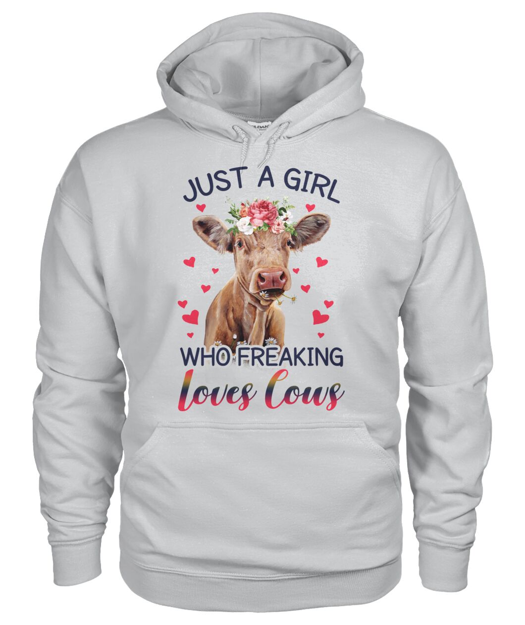 Just A girl who freaking loves cows - Unisex t-shirt , Hoodies - myfunfarm