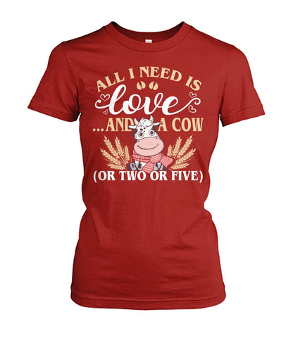All i need i love and cows - Men's and Women's t-shirt , Vneck, Hoodies - myfunfarm - clothing acceessories shoes for cow lovers, pig, horse, cat, sheep, dog, chicken, goat farmer