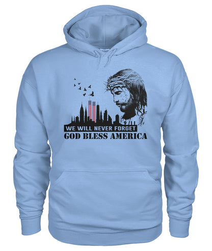 We will never forget 911 - God bless america  - unisex  t-shirt , Hoodies