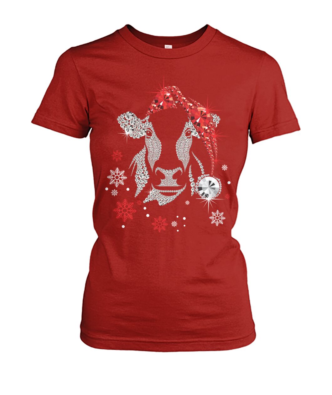 cow diamond fake christmas  - Men's and Women's t-shirt , Vneck, Hoodies - myfunfarm - clothing acceessories shoes for cow lovers, pig, horse, cat, sheep, dog, chicken, goat farmer