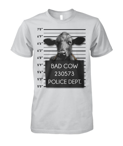 Bad cow - Men's and Women's t-shirt , Vneck, Hoodies - myfunfarm - clothing acceessories shoes for cow lovers, pig, horse, cat, sheep, dog, chicken, goat farmer
