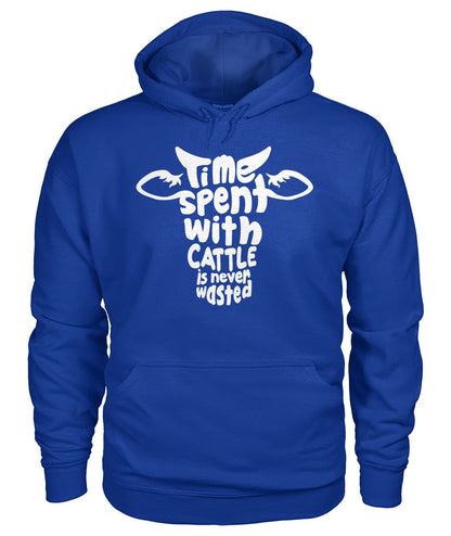 Time spent with cattle is never wasted - funny design unisex  t-shirt , Hoodies - myfunfarm
