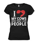 i love cows more than..  - Men's and Women's t-shirt , Vneck, Hoodies - myfunfarm - clothing acceessories shoes for cow lovers, pig, horse, cat, sheep, dog, chicken, goat farmer