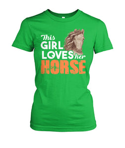 This girl loves her horse- Men's and Women's t-shirt , Vneck, Hoodies - myfunfarm - clothing acceessories shoes for cow lovers, pig, horse, cat, sheep, dog, chicken, goat farmer