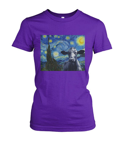 Van-gogh-painting Angus black - Men's and Women's t-shirt , Vneck, Hoodies - myfunfarm - clothing acceessories shoes for cow lovers, pig, horse, cat, sheep, dog, chicken, goat farmer