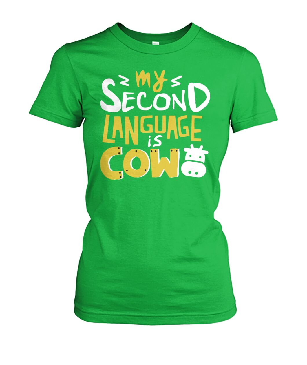 my second language is cow - Men's and Women's t-shirt , Vneck, Hoodies - myfunfarm - clothing acceessories shoes for cow lovers, pig, horse, cat, sheep, dog, chicken, goat farmer