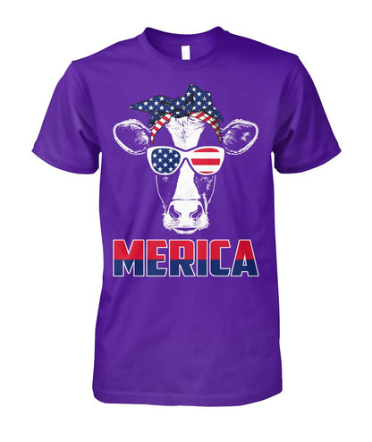 Merica cow lovers - funny design unisex  t-shirt , Hoodies - myfunfarm
