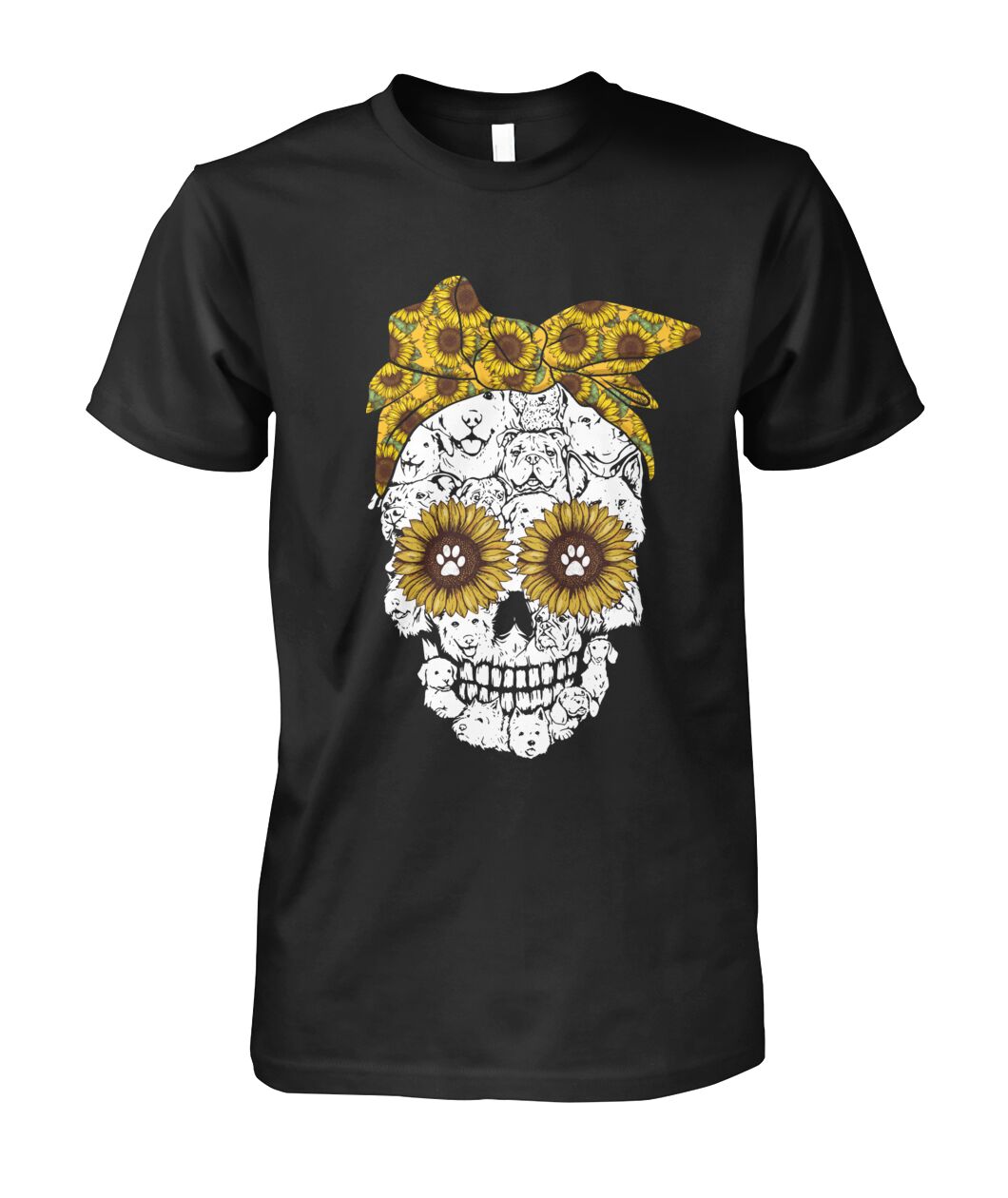 Skull sun Flowers for dog lovers - Men's and Women's t-shirt , hoodies - myfunfarm - clothing acceessories shoes for cow lovers, pig, horse, cat, sheep, dog, chicken, goat farmer