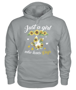 just a girl who loves pigs - Men's and Women's t-shirt , Vneck, Hoodies - myfunfarm - clothing acceessories shoes for cow lovers, pig, horse, cat, sheep, dog, chicken, goat farmer