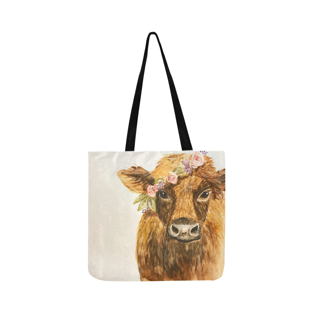 Cute highland cattle print Tote bag sk00020 Reusable Shopping Bag Model 1660 (Two sides) - myfunfarm - clothing acceessories shoes for cow lovers, pig, horse, cat, sheep, dog, chicken, goat farmer