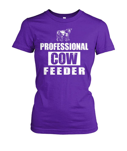 Professionnal cow feeder - Men's and Women's t-shirt , Vneck, Hoodies - myfunfarm - clothing acceessories shoes for cow lovers, pig, horse, cat, sheep, dog, chicken, goat farmer