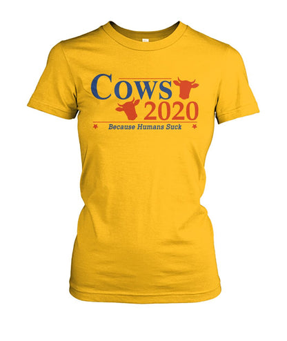 Cows 2020 because humans suck  - Men's and Women's t-shirt , Hoodies - myfunfarm