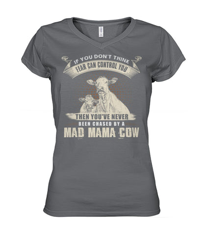 Mad mama cow   - Men's and Women's t-shirt , Vneck, Hoodies - myfunfarm - clothing acceessories shoes for cow lovers, pig, horse, cat, sheep, dog, chicken, goat farmer