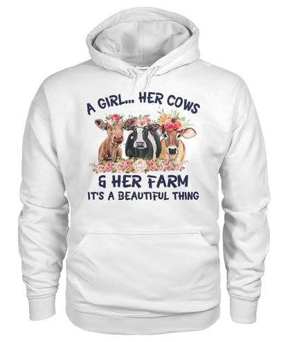 A girl ... Her cows and Her Farm - Unisex t-shirt , Hoodies