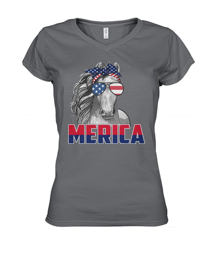 Love horse love america - Men's and Women's t-shirt , Vneck, Hoodies - myfunfarm - clothing acceessories shoes for cow lovers, pig, horse, cat, sheep, dog, chicken, goat farmer