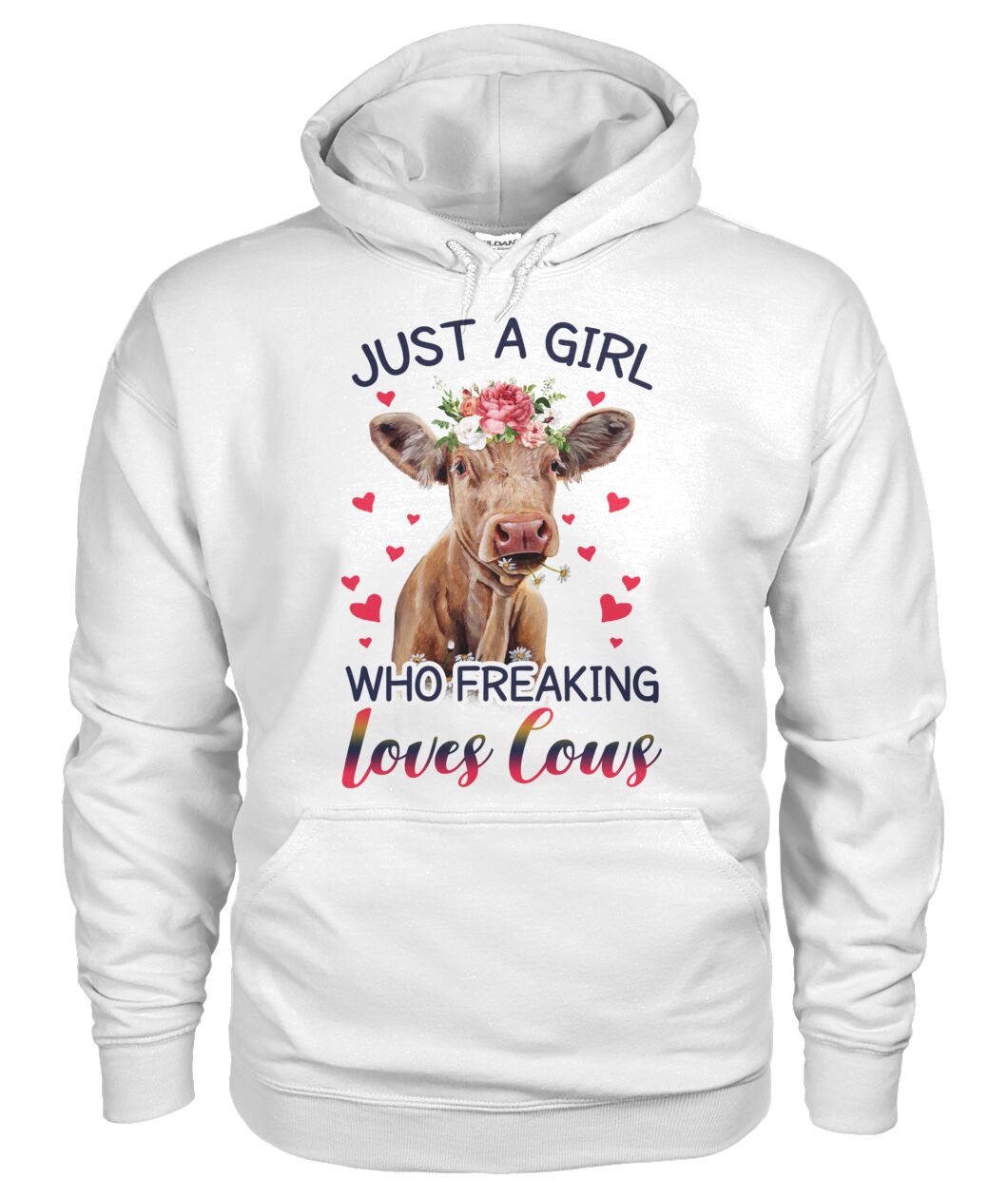 Just A girl who freaking loves cows - Unisex t-shirt , Hoodies - myfunfarm