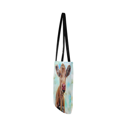 Cute cow painting print sk00007 Tote bag Reusable Shopping Bag Model 1660 (Two sides) - myfunfarm - clothing acceessories shoes for cow lovers, pig, horse, cat, sheep, dog, chicken, goat farmer