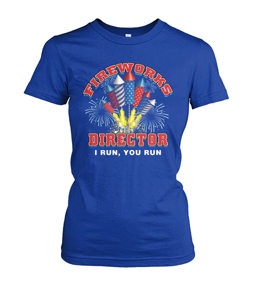 fireworks director i run, you run - Men's and Women's t-shirt , Vneck - myfunfarm - clothing acceessories shoes for cow lovers, pig, horse, cat, sheep, dog, chicken, goat farmer