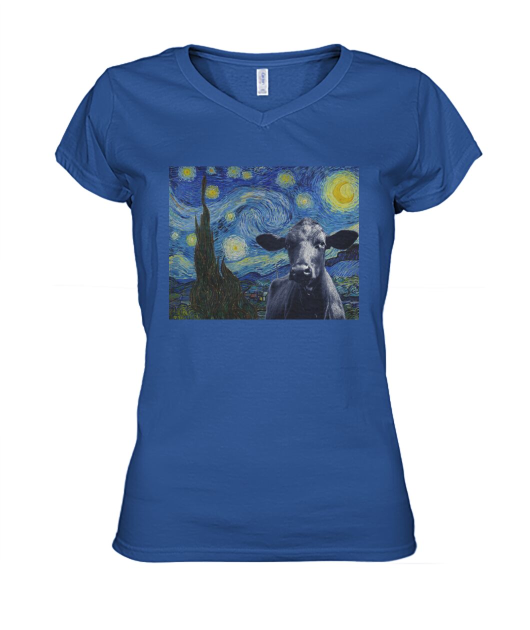 Van-gogh-painting Angus black - Men's and Women's t-shirt , Vneck, Hoodies - myfunfarm - clothing acceessories shoes for cow lovers, pig, horse, cat, sheep, dog, chicken, goat farmer