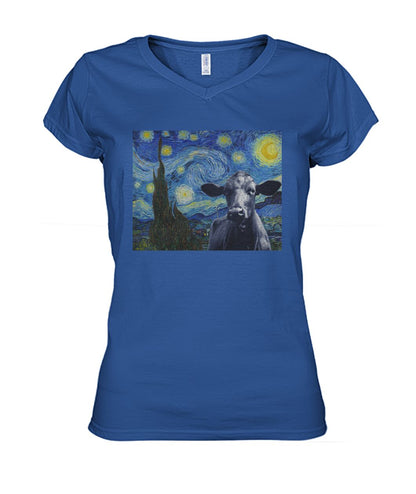 Van-gogh-painting Angus black - Men's and Women's t-shirt , Vneck, Hoodies - myfunfarm - clothing acceessories shoes for cow lovers, pig, horse, cat, sheep, dog, chicken, goat farmer