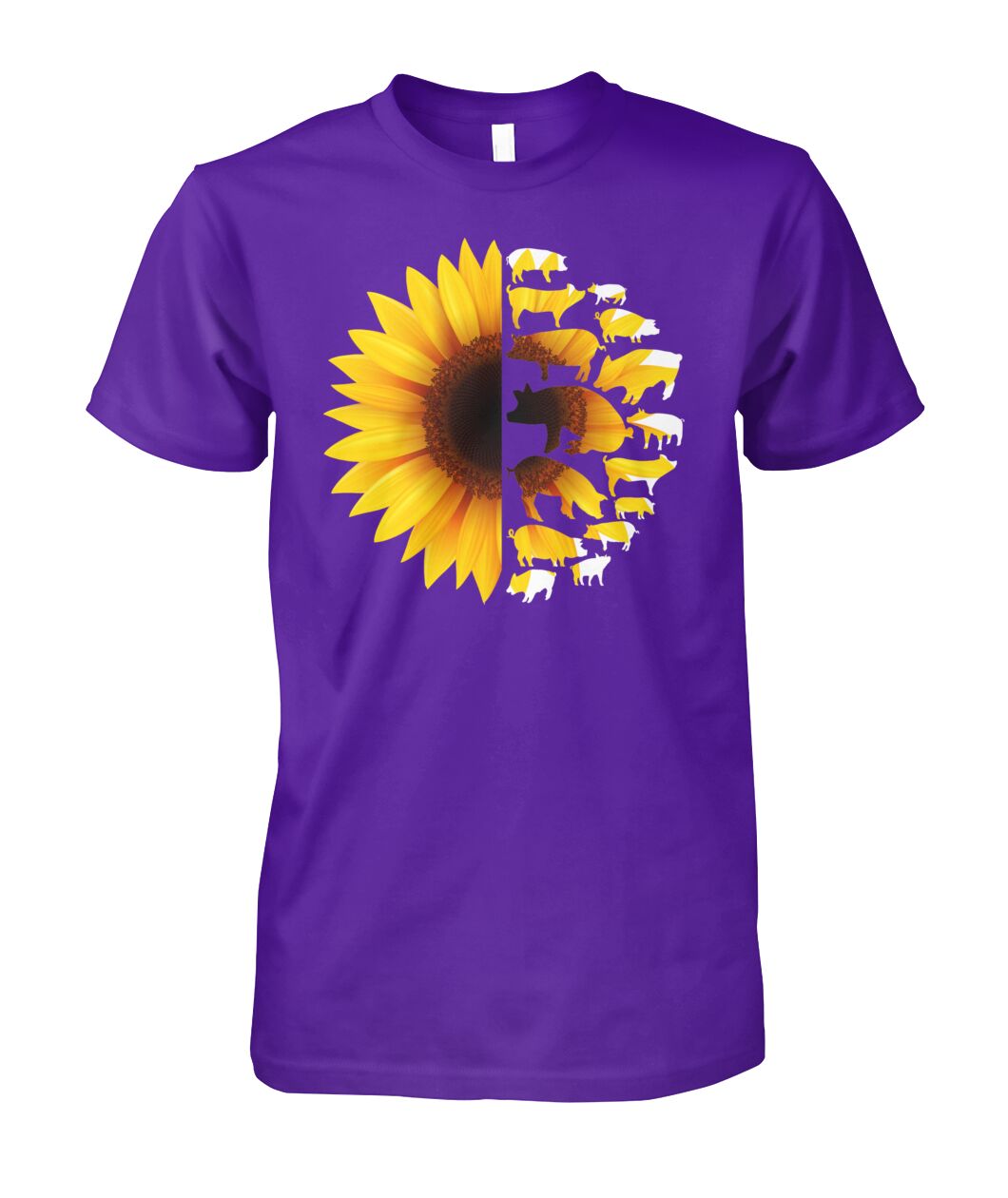 Sunflowers Pig - Men's and Women's t-shirt , Vneck, Hoodies - myfunfarm - clothing acceessories shoes for cow lovers, pig, horse, cat, sheep, dog, chicken, goat farmer