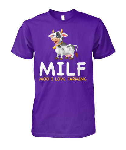 MILF - Moo i love farming - funny design unisex  t-shirt , Hoodies