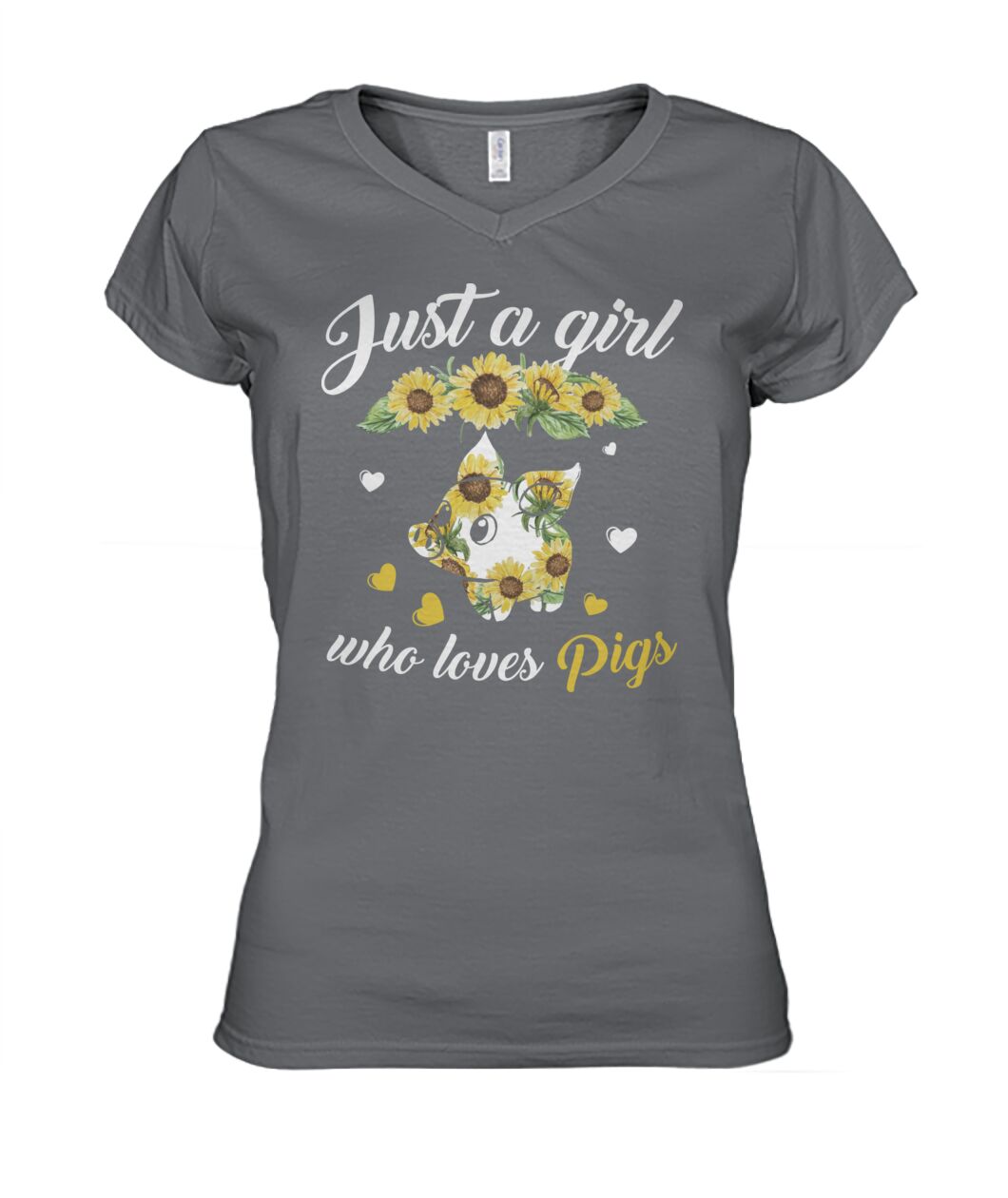 just a girl who loves pigs - Men's and Women's t-shirt , Vneck, Hoodies - myfunfarm - clothing acceessories shoes for cow lovers, pig, horse, cat, sheep, dog, chicken, goat farmer