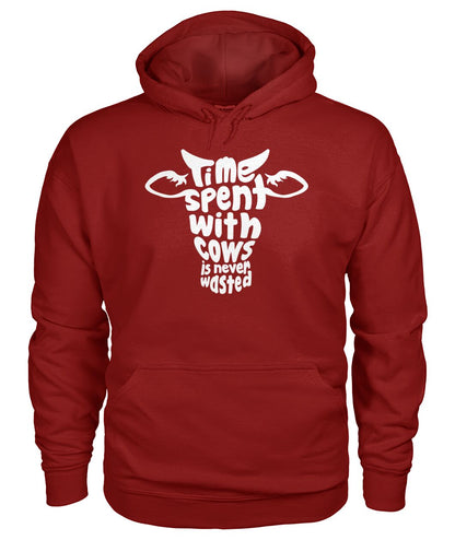 time spent with cows  - Men's and Women's t-shirt , Vneck, Hoodies - myfunfarm - clothing acceessories shoes for cow lovers, pig, horse, cat, sheep, dog, chicken, goat farmer