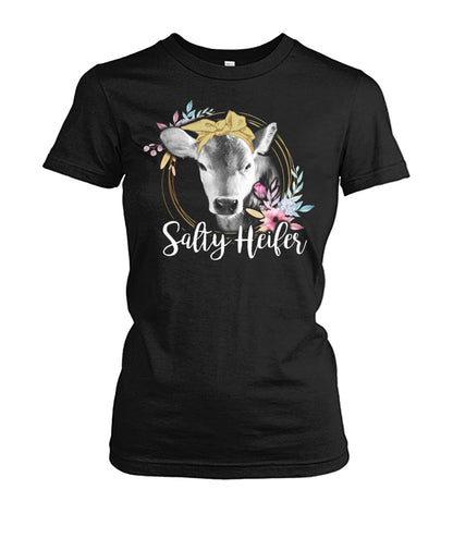 Salty heifer  - Men's and Women's t-shirt , Vneck, Hoodies - myfunfarm - clothing acceessories shoes for cow lovers, pig, horse, cat, sheep, dog, chicken, goat farmer