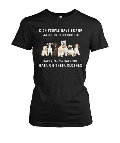 Happy people have dog - Men's and Women's t-shirt , Vneck, Hoodies - myfunfarm - clothing acceessories shoes for cow lovers, pig, horse, cat, sheep, dog, chicken, goat farmer