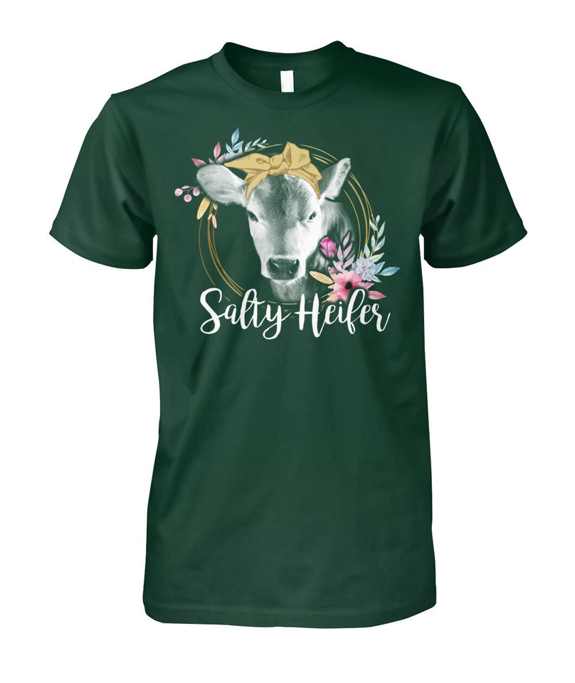 Salty heifer  - Men's and Women's t-shirt , Vneck, Hoodies - myfunfarm - clothing acceessories shoes for cow lovers, pig, horse, cat, sheep, dog, chicken, goat farmer