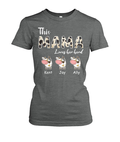 This Mama Loves her herd - personalized t-shirt, Hoodies - myfunfarm