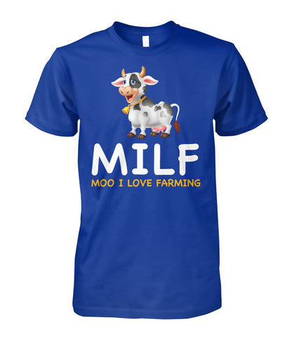 MILF - Moo i love farming - funny design unisex  t-shirt , Hoodies