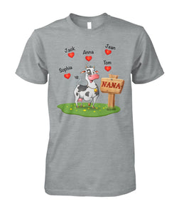 Custom names Cow Lovers - unisex  t-shirt for Mother's day