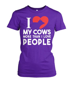 i love cows more than..  - Men's and Women's t-shirt , Vneck, Hoodies - myfunfarm - clothing acceessories shoes for cow lovers, pig, horse, cat, sheep, dog, chicken, goat farmer