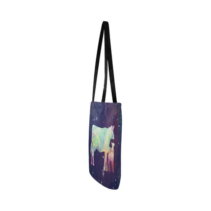 baby and cow mom color Tote bag sk00014 Reusable Shopping Bag Model 1660 (Two sides) - myfunfarm - clothing acceessories shoes for cow lovers, pig, horse, cat, sheep, dog, chicken, goat farmer