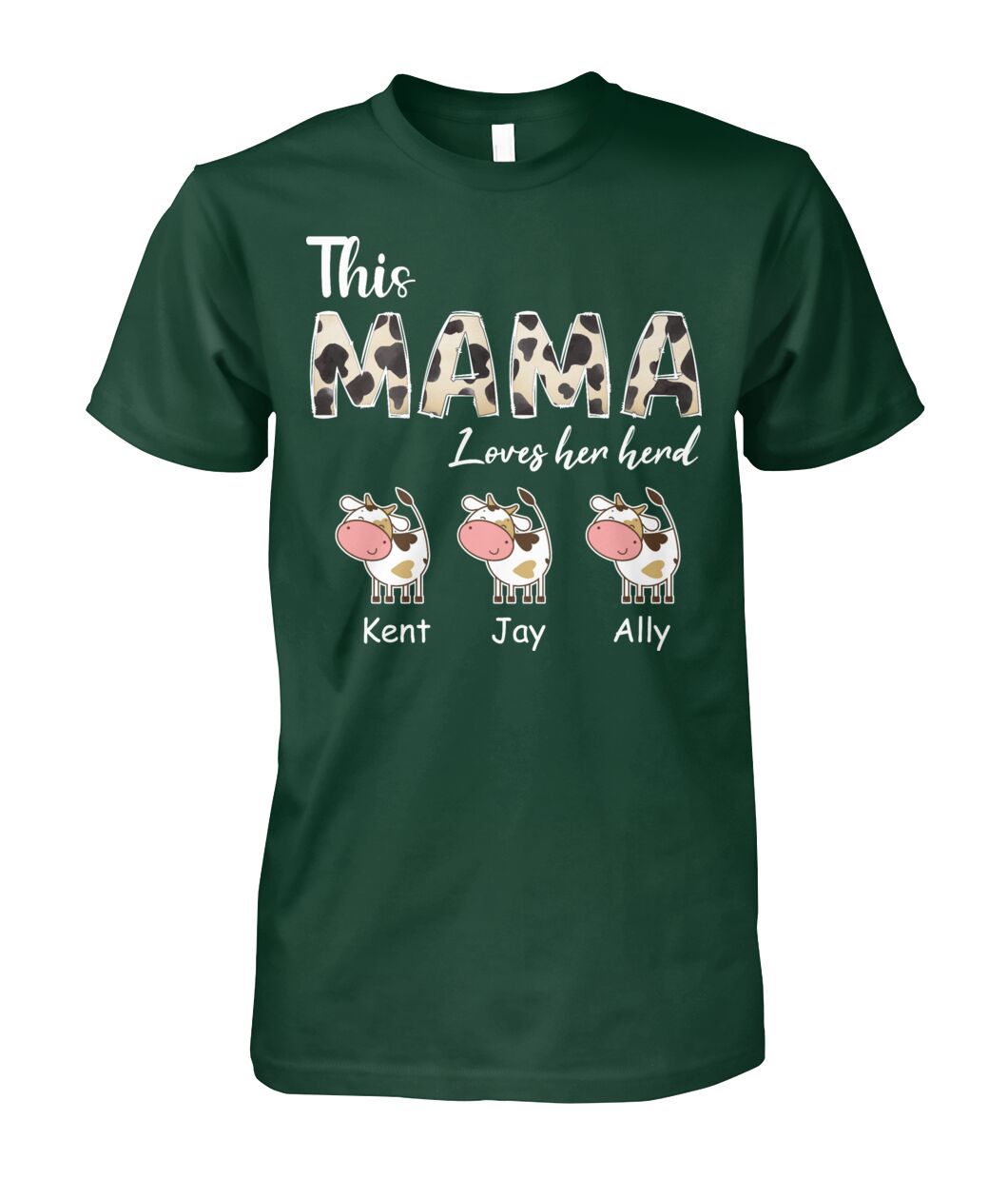 This Mama Loves her herd - personalized t-shirt, Hoodies - myfunfarm