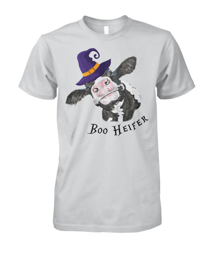 boo heifer - Men's and Women's t-shirt , Vneck, Hoodies - myfunfarm - clothing acceessories shoes for cow lovers, pig, horse, cat, sheep, dog, chicken, goat farmer