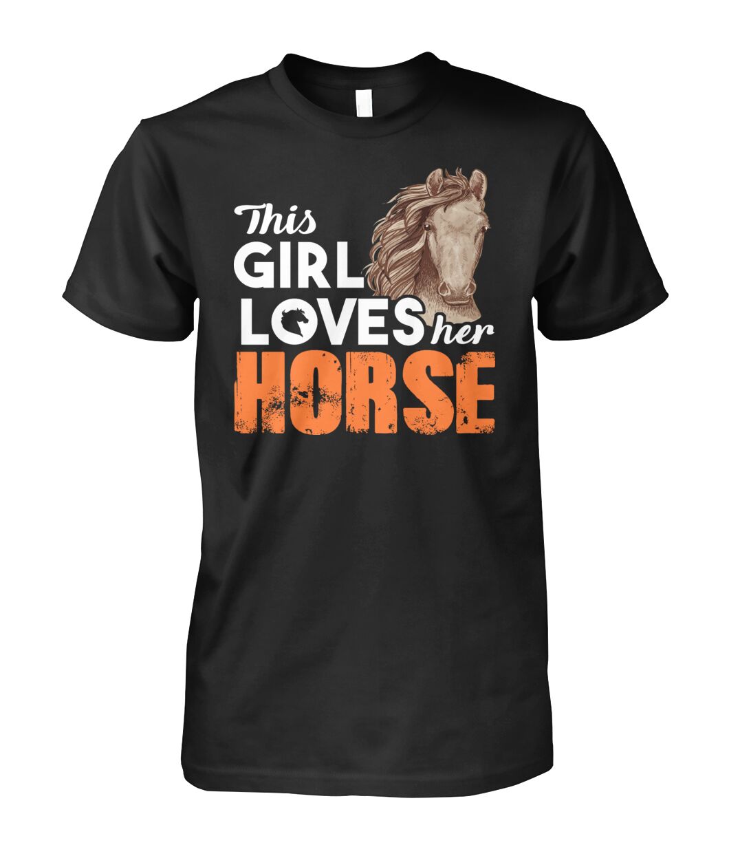 This girl loves her horse- Men's and Women's t-shirt , Vneck, Hoodies - myfunfarm - clothing acceessories shoes for cow lovers, pig, horse, cat, sheep, dog, chicken, goat farmer